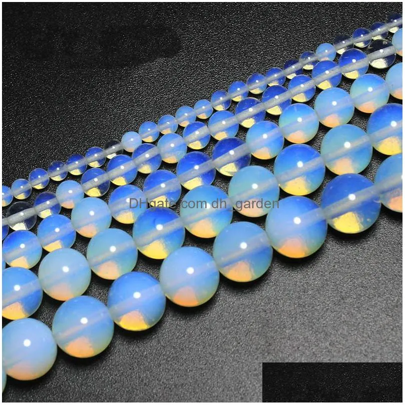 8mm wholesale natural stone opal quartz loose round beads for jewelry making diy bracelet necklace 4 6 8 10 12 mm strand 15