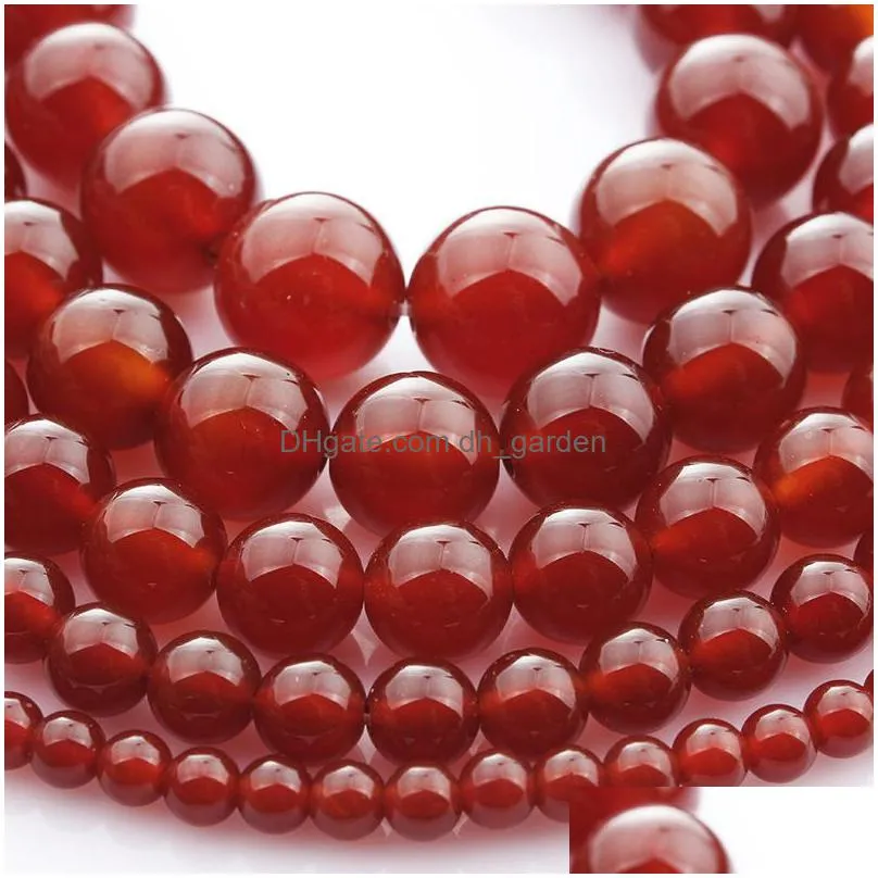 natural red agat gem stone carnelian round loose beads 416mm onyx fit diy necklace beads for jewelry making