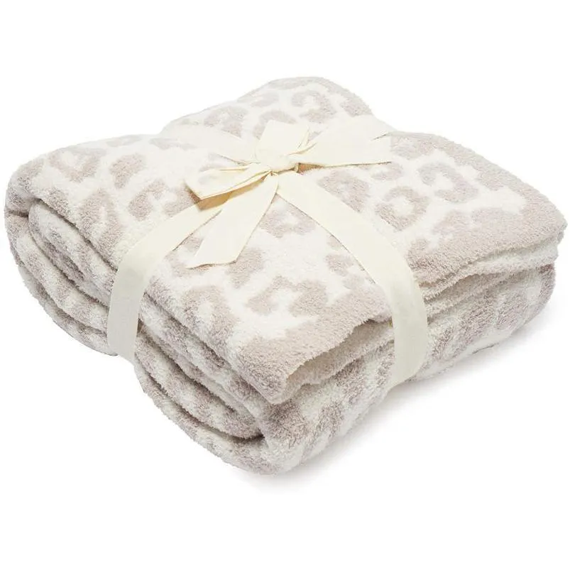 blankets half wool sheep blanket knitted leopard plush dream