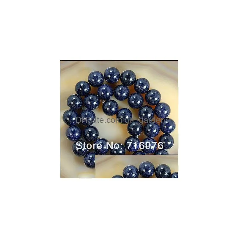 8mm wholesale blue sand stone round loose beads for jewelry making 15.5 inches pick size 4/6/8/10/12 mm diy bracelet