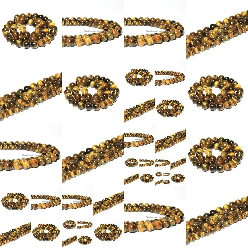 8mm accessories wholesale 4/6/8/10/12mm tiger eye round natural stone loose beads for woman jewelry making diy bracelet necklace