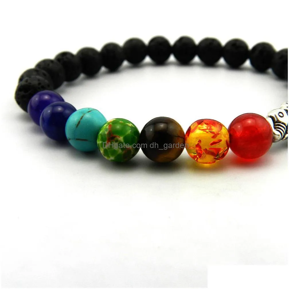 8mm matte natural stone beads 7 chakra healing balance elephant bracelet feminino yoga reiki prayer bead bracelet for men women
