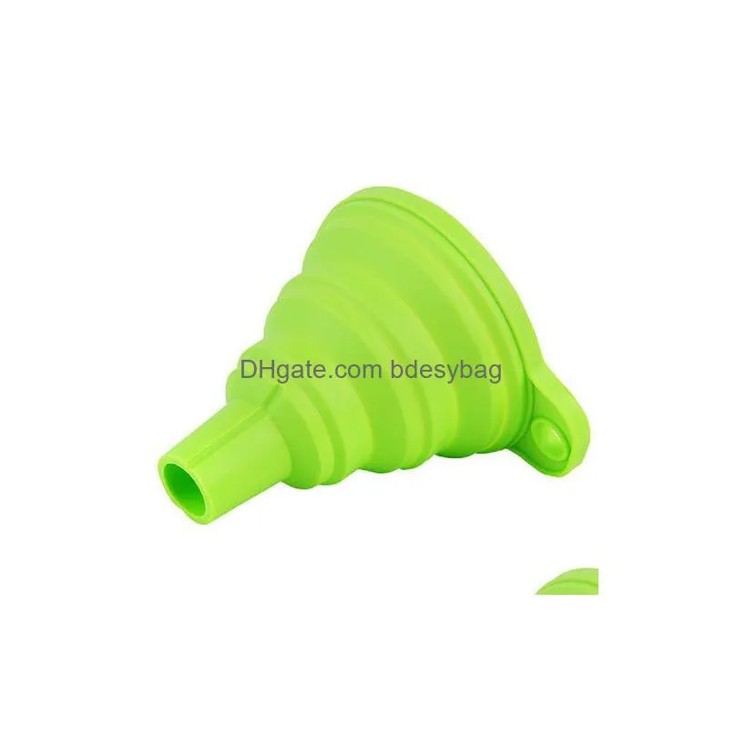 useful collapsible style funnel hopper protable mini silicone gel foldable kitchen cooking tools accessories gadgets gb