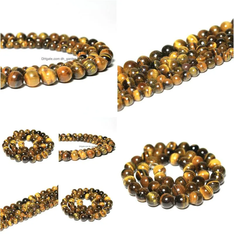 8mm accessories wholesale 4/6/8/10/12mm tiger eye round natural stone loose beads for woman jewelry making diy bracelet necklace