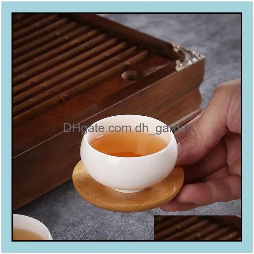 200pcs Creativity Natural Bamboo Small Round Dishes Rural Amorous Feelings Wooden Sauce and Vinegar Plates Tableware Plate Tray C0504