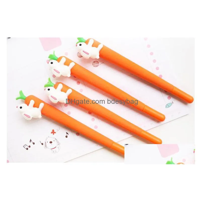 new cute cartoon creative white rabbit love carrot students black neutral pen office signature pen stationery for office gb625