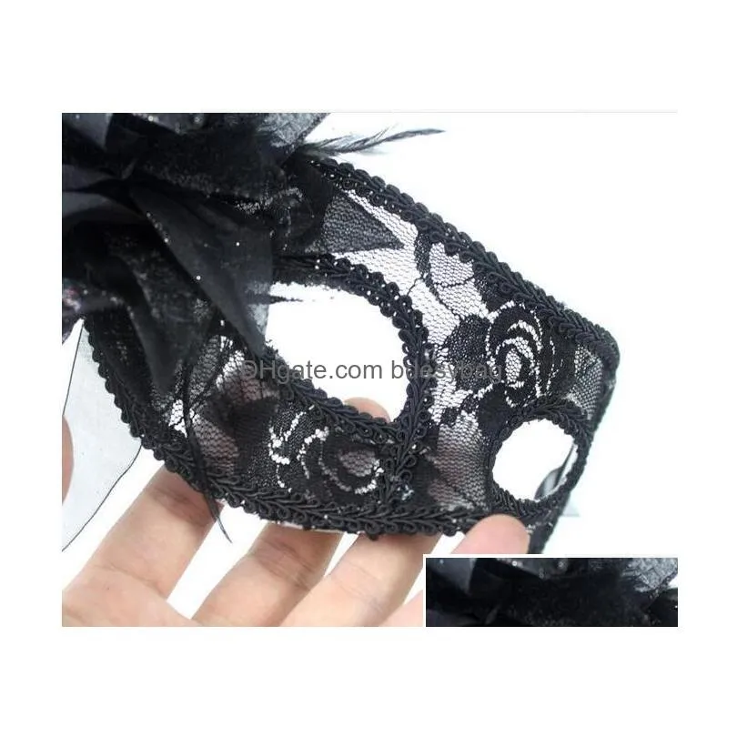 on sale handmade lace leather mardi gras mask masquerade flower princess mask for lady purple red black white option