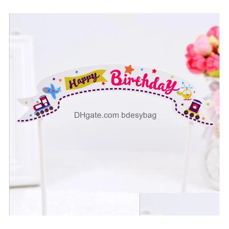 birthday cake insert card baking cake decoration insert flag party party supplies mermaid balloon diy insert card wy438