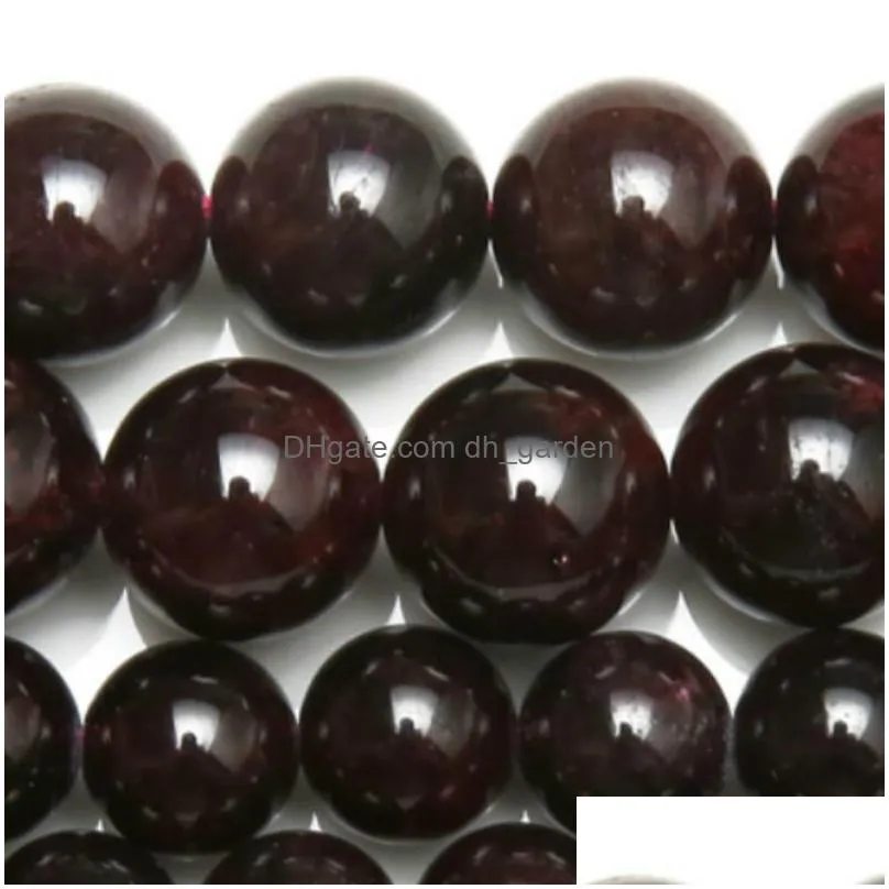 8mm natural stone dark red garnet round loose beads 15 strand 4 6 8 10 12 mm pick size for jewelry making