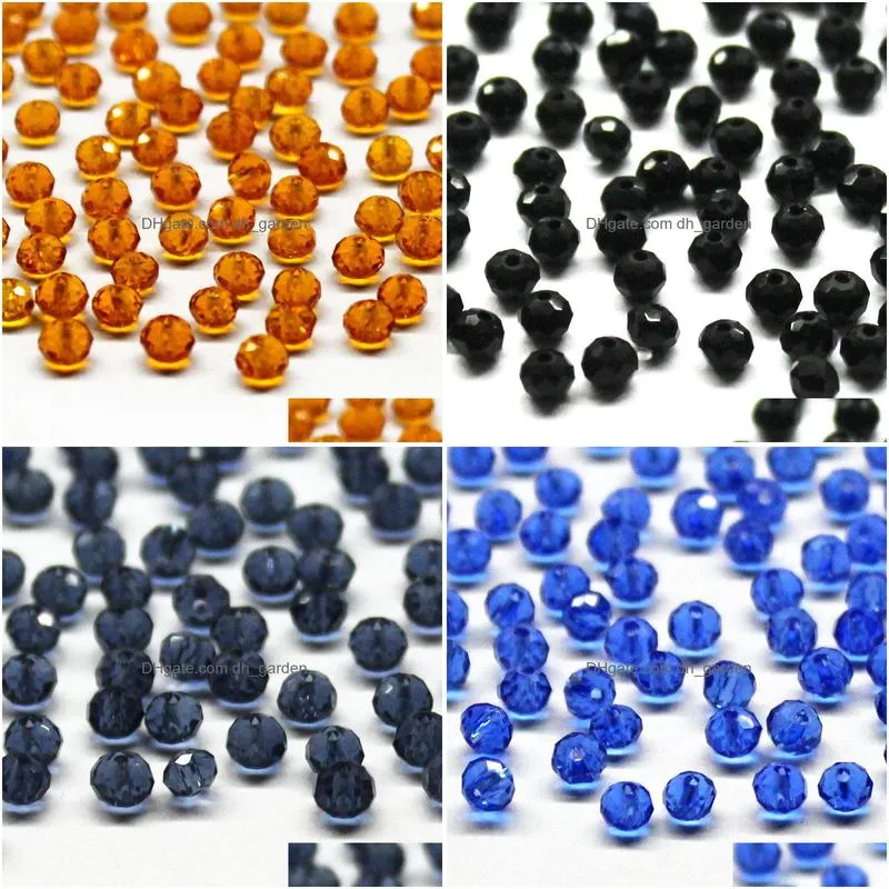 4mm 6mm czech spacer crystal glass beads for jewelry making faceted color clear diy beads loose wholesale