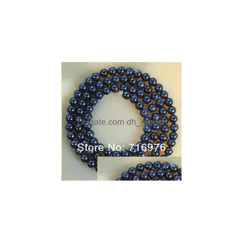 8mm wholesale blue sand stone round loose beads for jewelry making 15.5 inches pick size 4/6/8/10/12 mm diy bracelet