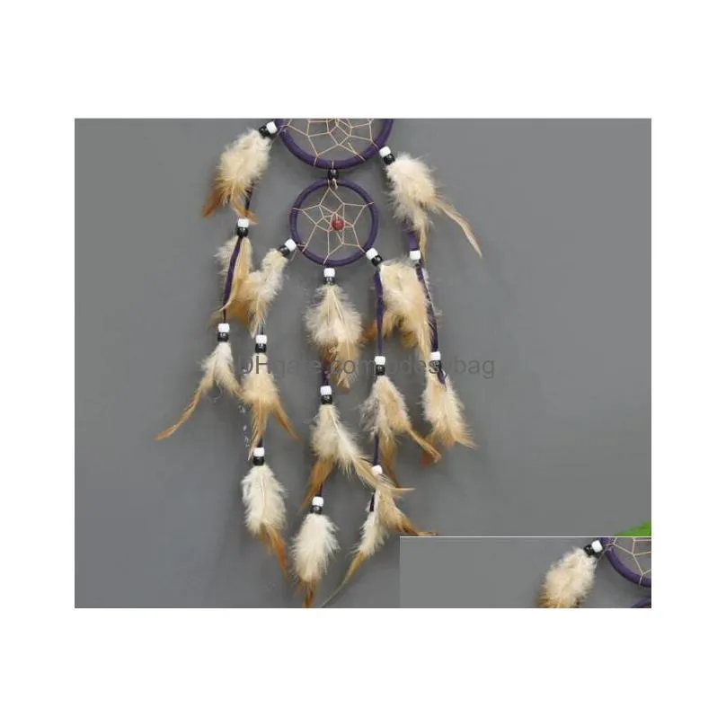 vintage home decoration retro feather dream catcher circular feathers wall hanging dreamcatchers decor for car 12pcs/lot ga453