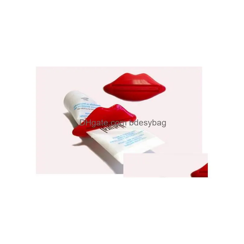 top sale sexy hot lip kiss bathroom tube dispenser toothpaste cream squeezer home tube rolling holder squeezer gb679