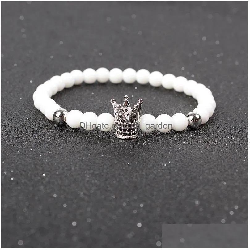 crown bracelet bead bracelets for women pulseira masculina handmade men jewelry bangles diy feminina