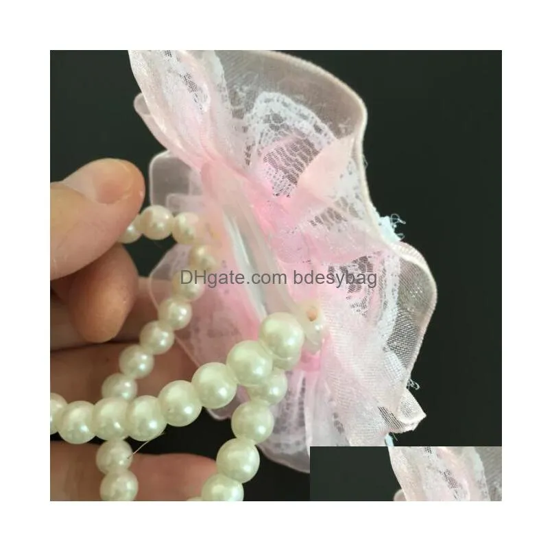 new diy bridesmaid wrist corsages decorative lace bride hand flower pearl bracelet wedding prom bouquet party favor gb306