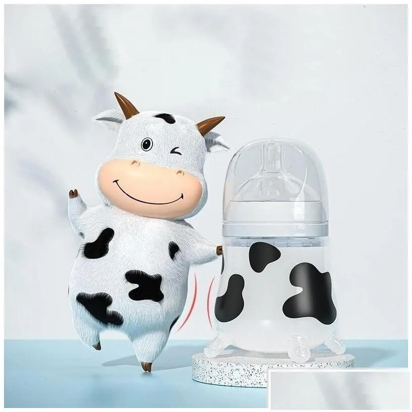 Baby Bottles Sile Feeding Bottle Cute Cow Imitating Breast Milk For Born Infant Anticolic Antichoking Supplies 220414 Drop Delivery