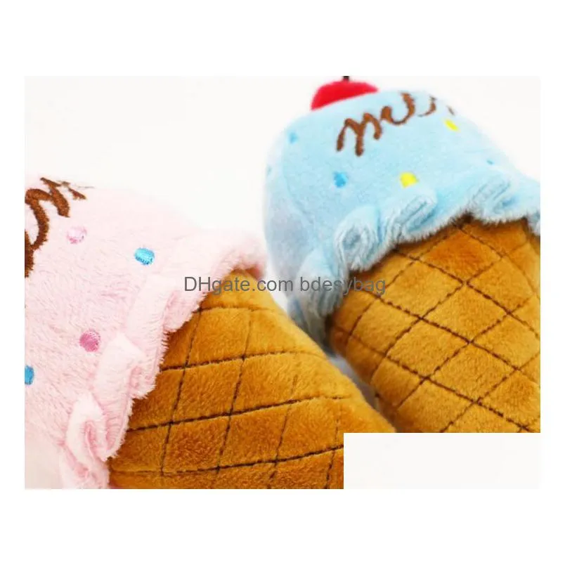 pet toys exquisite ice cream rope knot toys pink / blue pet dog toys