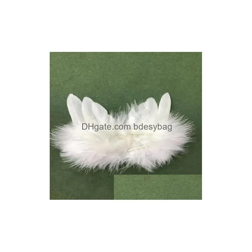20 piece angel feather wings for crafts white mini angel wings diy party gift decoration child photography prop wy544
