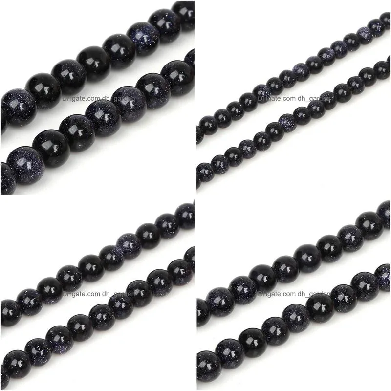 8mm wholesale natural stone beads round dark blue sands stone loose beads for diy women men jewelry bracelets 4mm/6mm/8mm/10mm