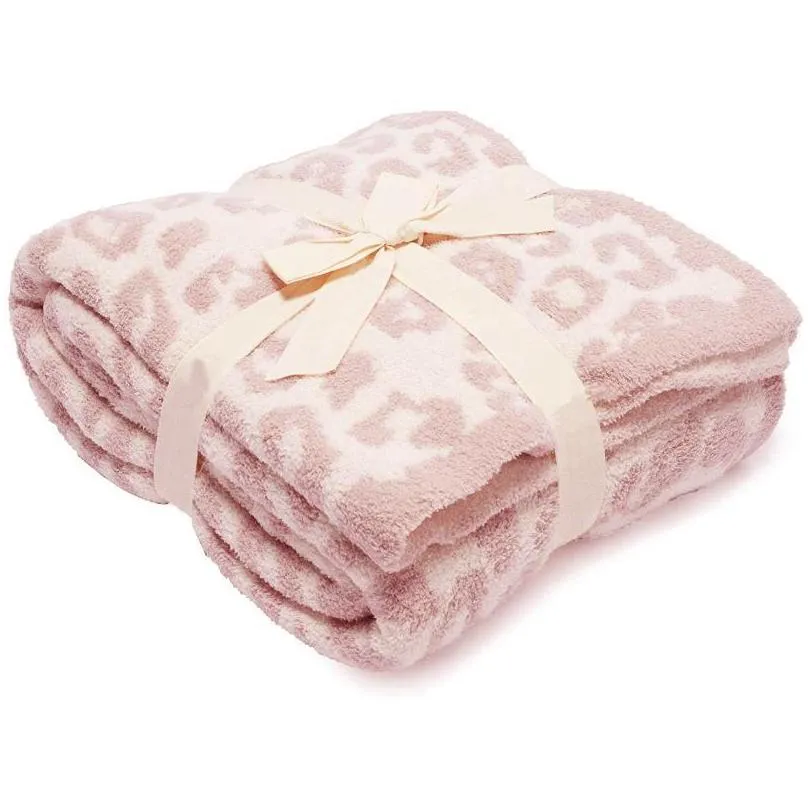 blankets half wool sheep blanket knitted leopard plush dream