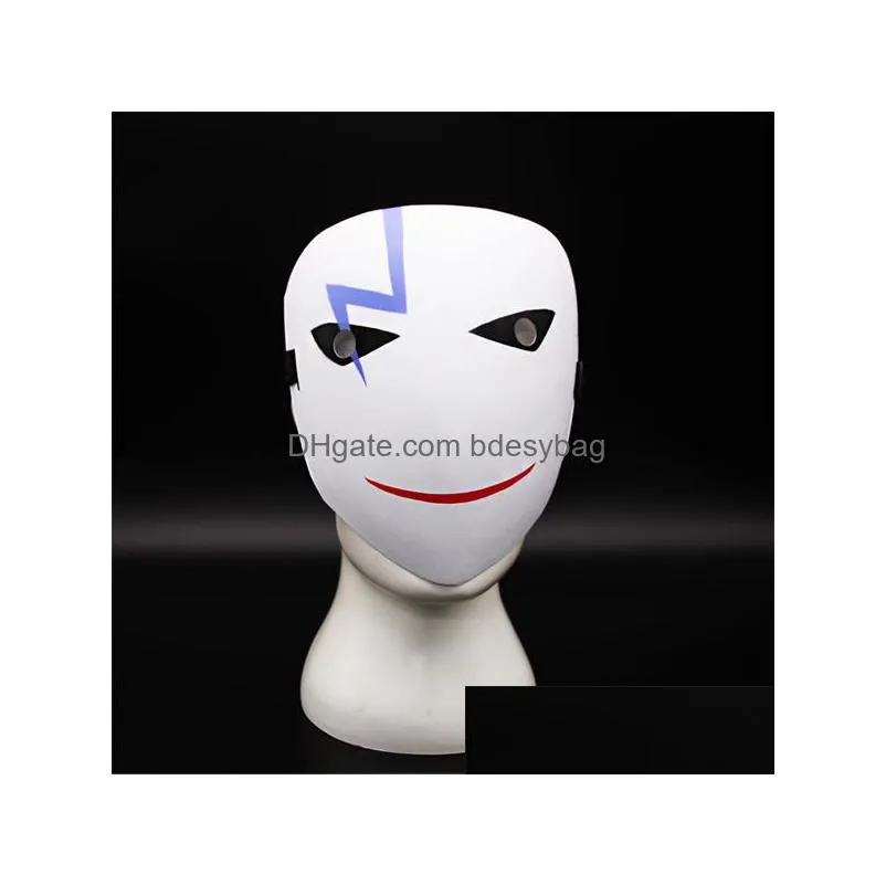 halloween black bullet pvc shadow mask dress grimace cosplay v shaped clown plastic black mask prop party gc1384