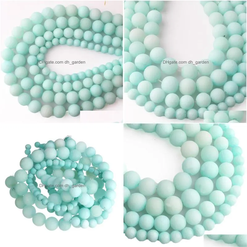 8mm natural stone blue amazonite frosted beads round loose beads 6mm 8mm 10mm 12mm for jewelry making fit diy bracelet