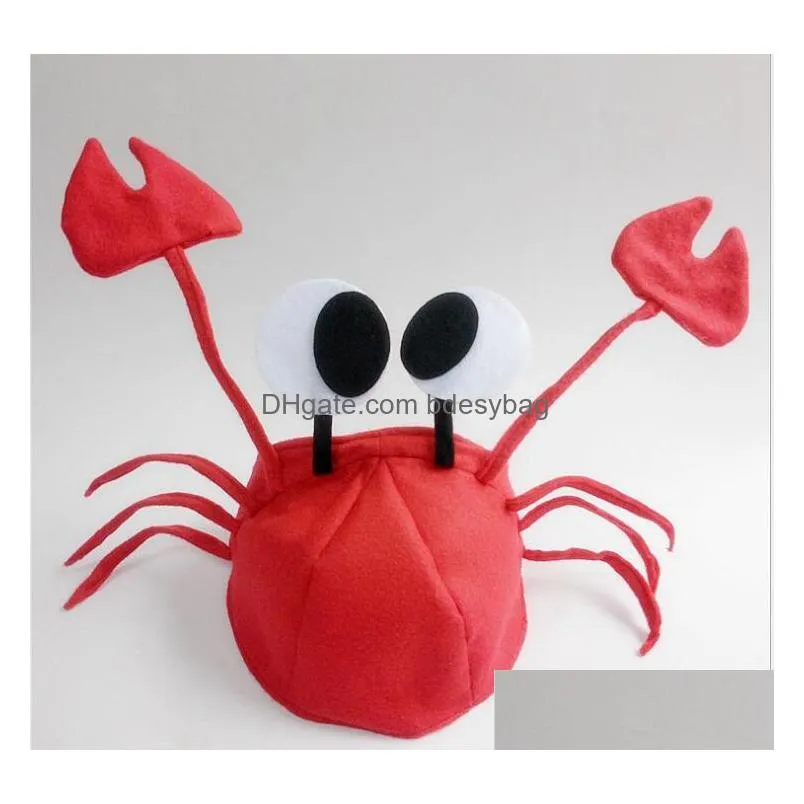red crab hat children adult lobster hat festival props company party funny headdress christmas hat 10pcs/lot y34