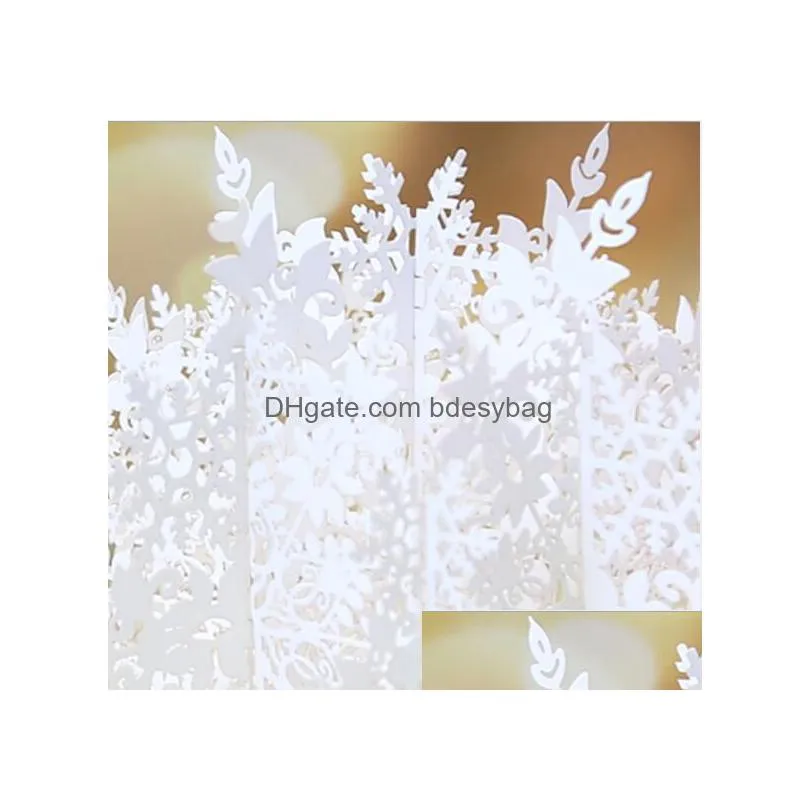 christmas white snowflake 3d threedimensional greeting card christmas manual paper carving hollow diy blessing greeting card wl1083