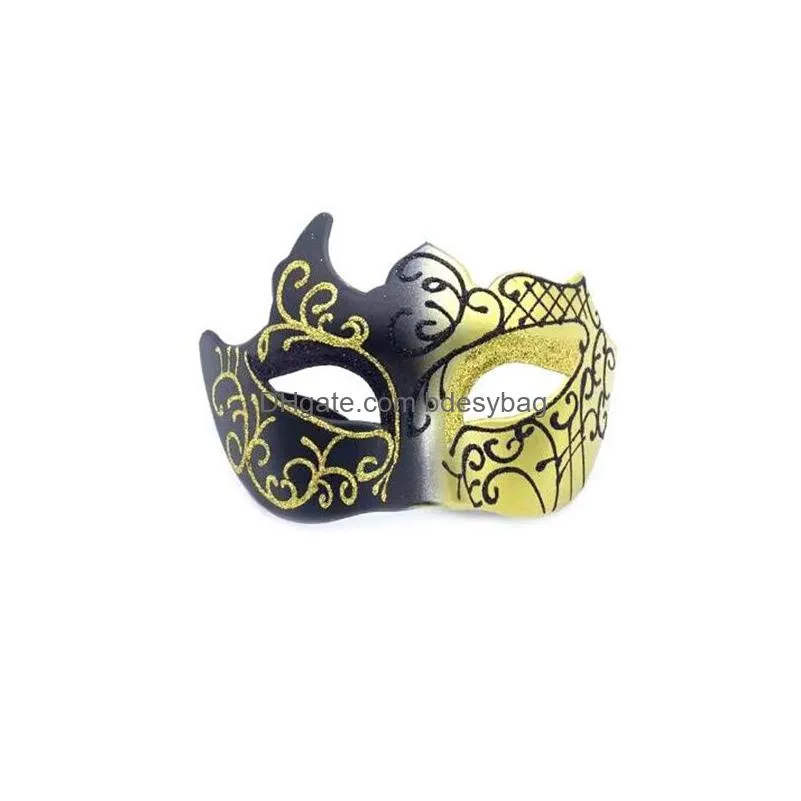 half face party dance mask masquerade glossy mask party cosplay dance costume gentleman masquerade mask prom mask gc1936