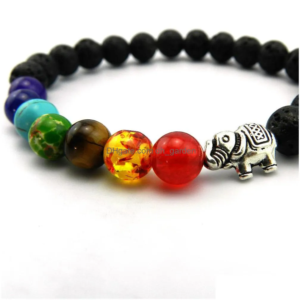 8mm matte natural stone beads 7 chakra healing balance elephant bracelet feminino yoga reiki prayer bead bracelet for men women