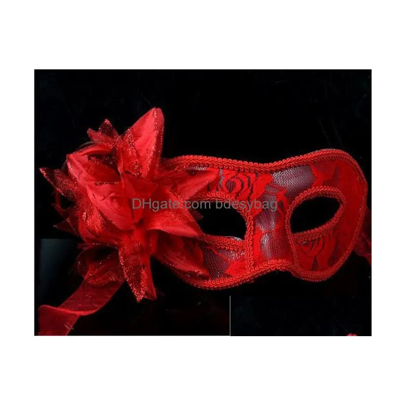 party mask pure handmade venetian mask glitter scallop flower sphere ball mask translucent lily mask