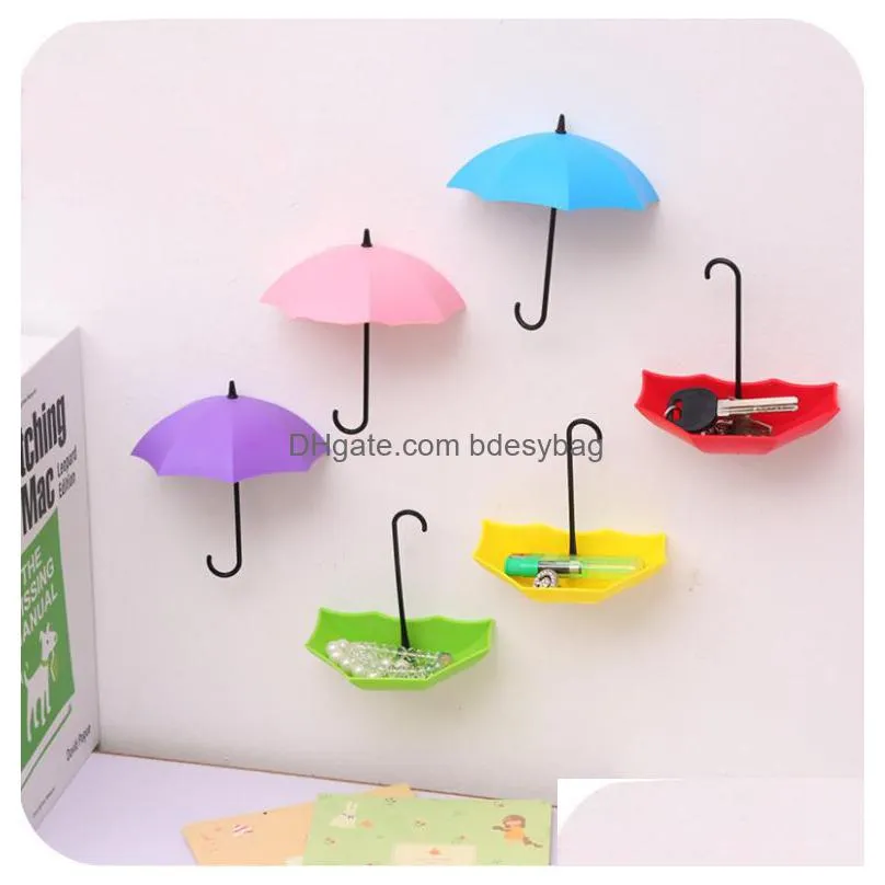 cute colorful umbrella wall hook hair pin key holder organizer decor gifts ga88
