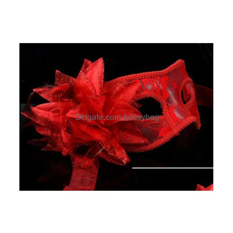 party mask pure handmade venetian mask glitter scallop flower sphere ball mask translucent lily mask