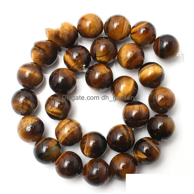 8mm wholesale natural stone beads yellow tiger eye round loose beads for jewelry making 15.5 pick size 4/6/8/10/12/14 mm
