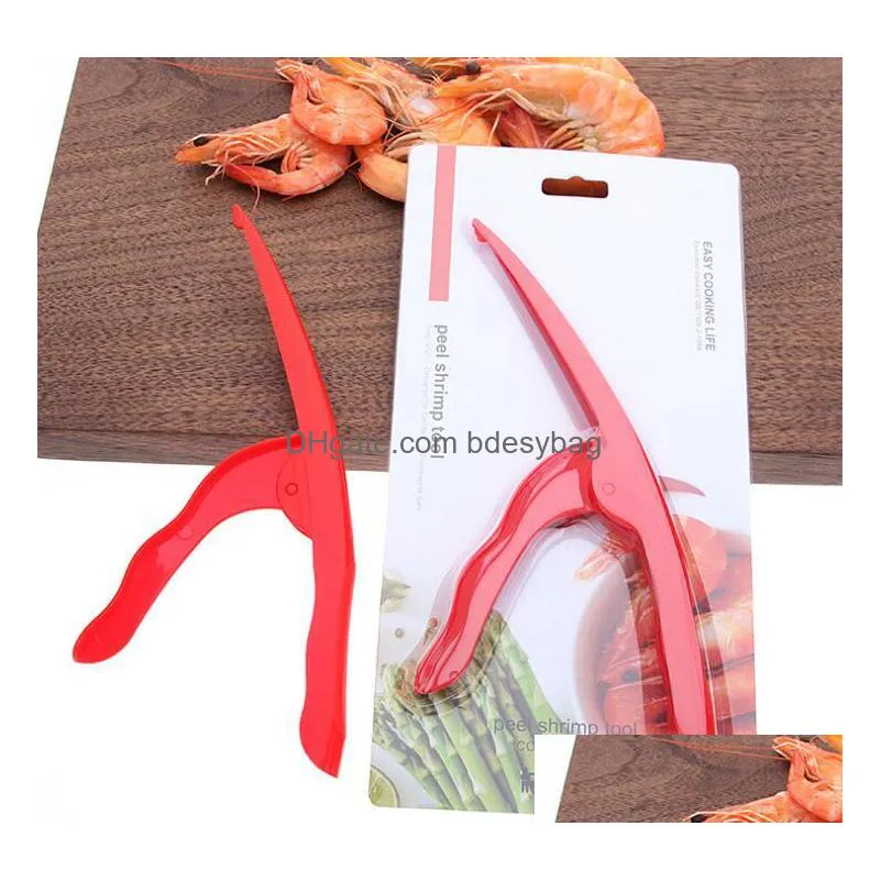 quick shrimp peelers deveiners prawn peeler peel device creative kitchen cooking shell seafood tools easy use kitchen gadget gb702