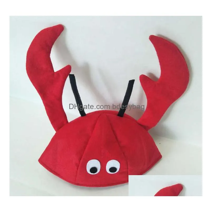 red crab hat children adult lobster hat festival props company party funny headdress christmas hat 10pcs/lot y34