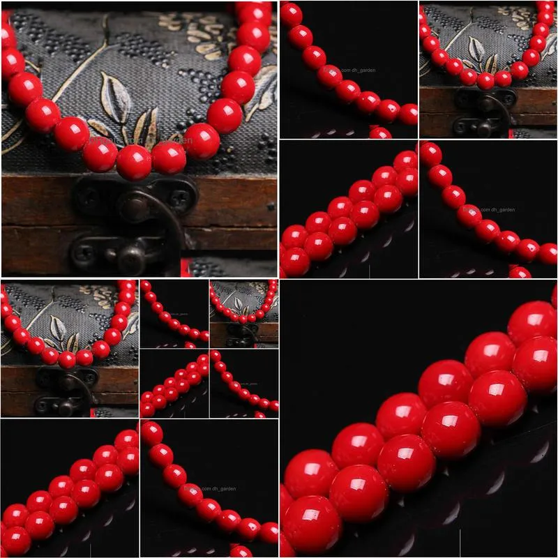 8mm wholesale natural stone red coral beads round loose beads 6mm 8mm 10mm 12mm for jewelry making necklace diy bracelet