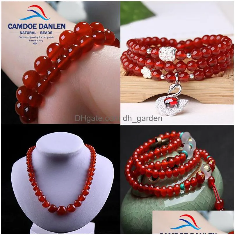 natural red agat gem stone carnelian round loose beads 416mm onyx fit diy necklace beads for jewelry making