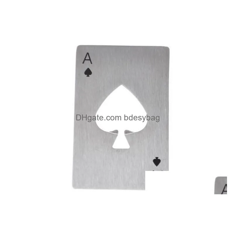 new stylish 1pc poker playing card ace of spades bar tool soda beer bottle cap opener gift gb681