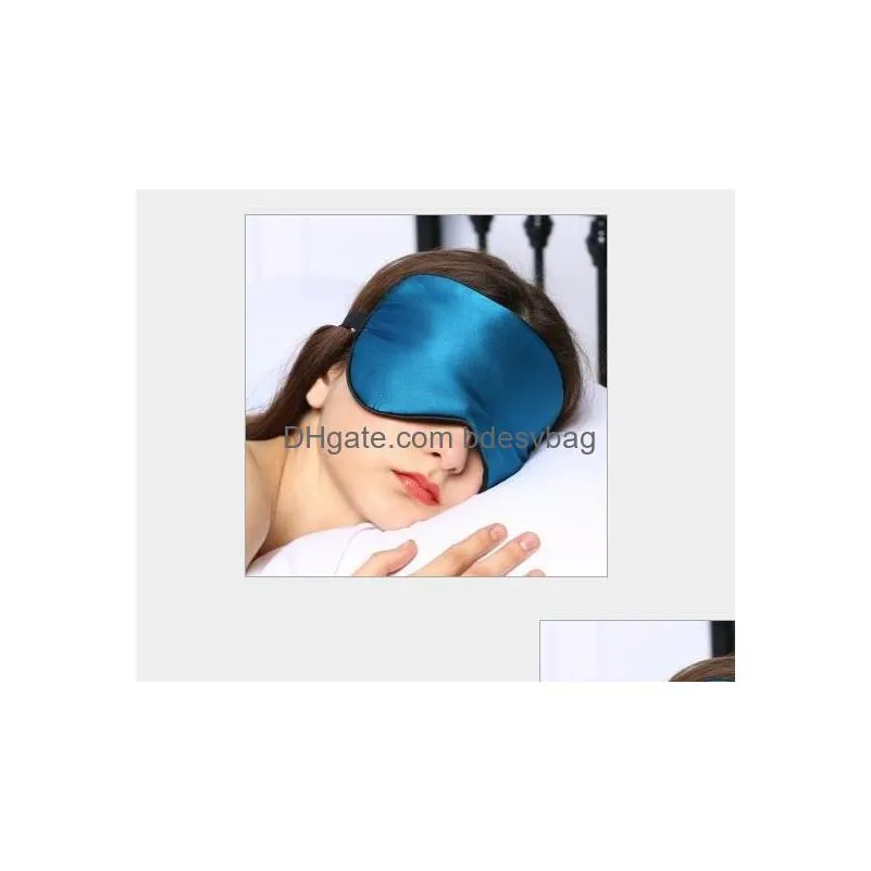 silk eye mask custom embroidery doublesided solid color silk eye mask black shading sleep shading eye mask wy531