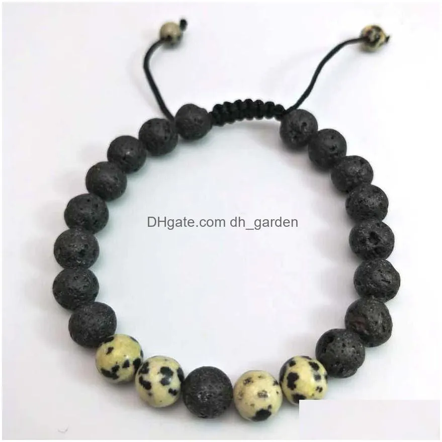 2018 new 8mm tiger eyes spar bracelet with natural black lava rock stone energy men beaded bracelets for women