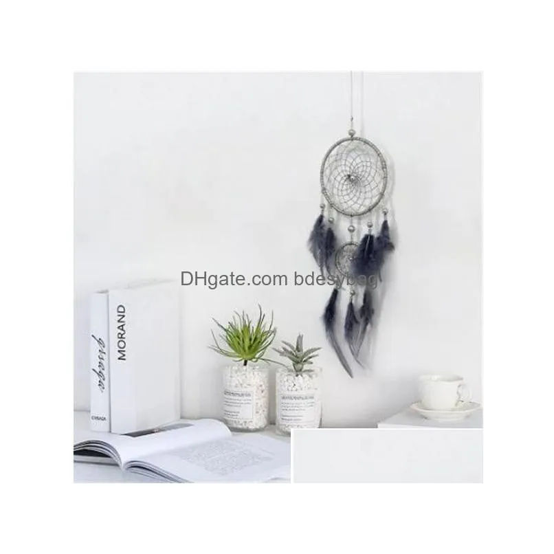 gray tworing dream catcher wall home decoration ins style home catcher room hang act the role ofing gc1849