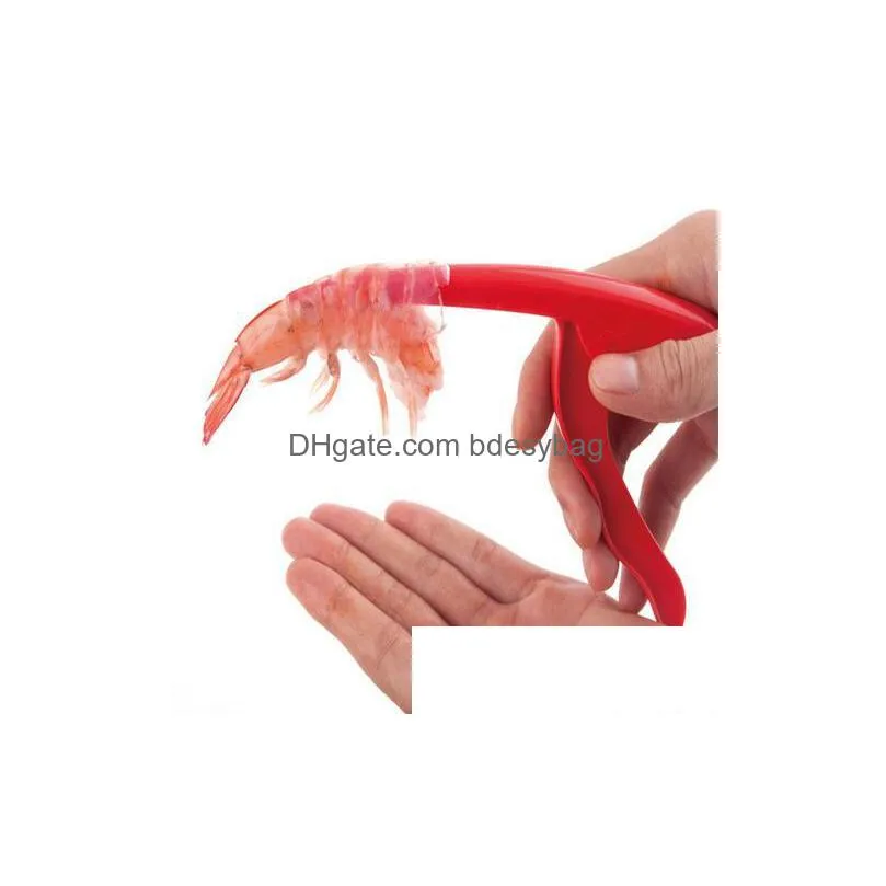 quick shrimp peelers deveiners prawn peeler peel device creative kitchen cooking shell seafood tools easy use kitchen gadget gb702