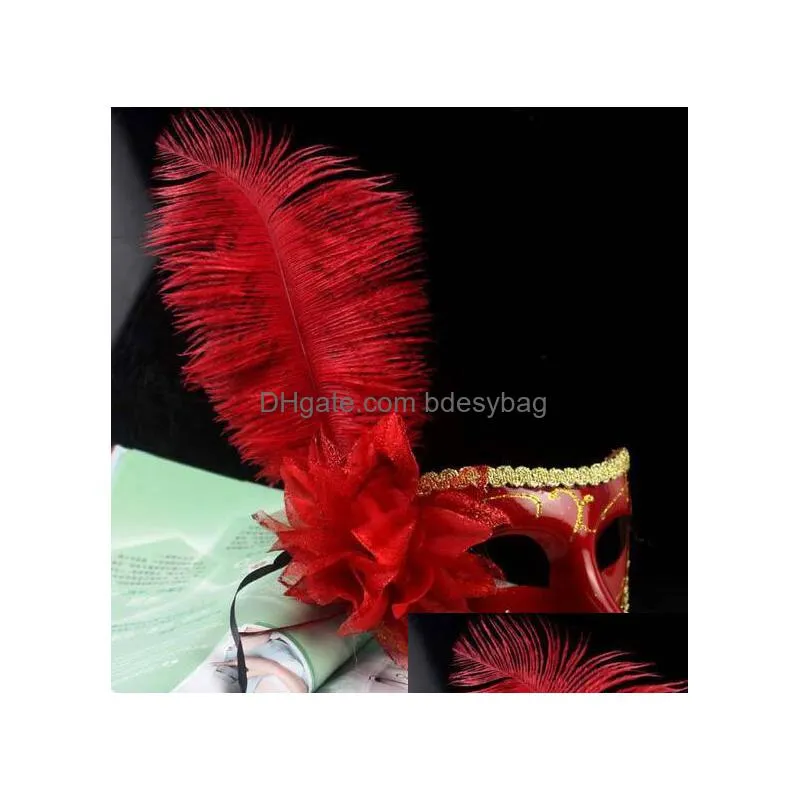 halloween mask bestselling paragraph flat headband side flower an ostrich feather catwalk show fun mask