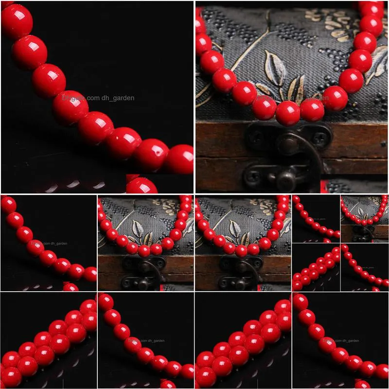 8mm wholesale natural stone red coral beads round loose beads 6mm 8mm 10mm 12mm for jewelry making necklace diy bracelet