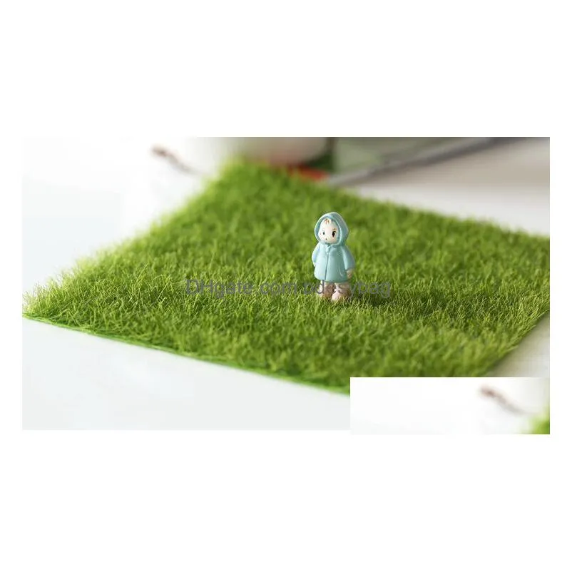 artificial fake moss decorative lawn micro landscape decoration diy mini fairy garden simulation plants turf green grass 15x15cm small