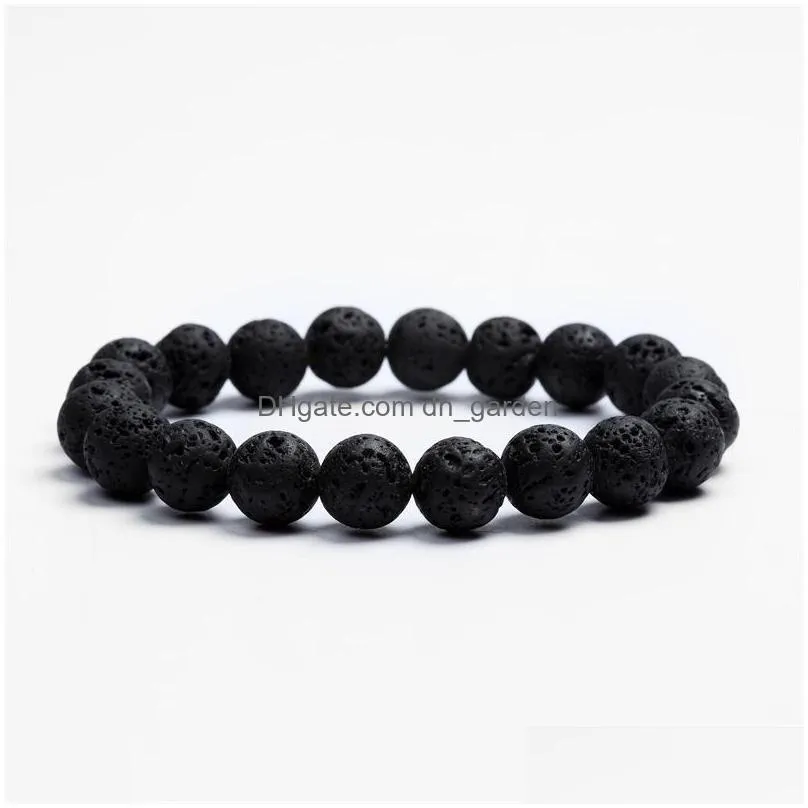 2018 new men black lava healing balance beads reiki buddha prayer natural stone yoga bracelet for women