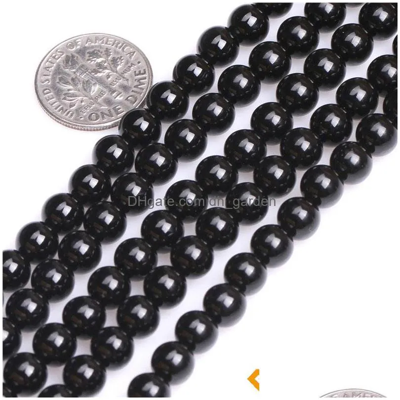 8mm round black agat beads selectable 2mm to 18mm natural stone beads loose beads for jewelry making strand 15 wholesale 