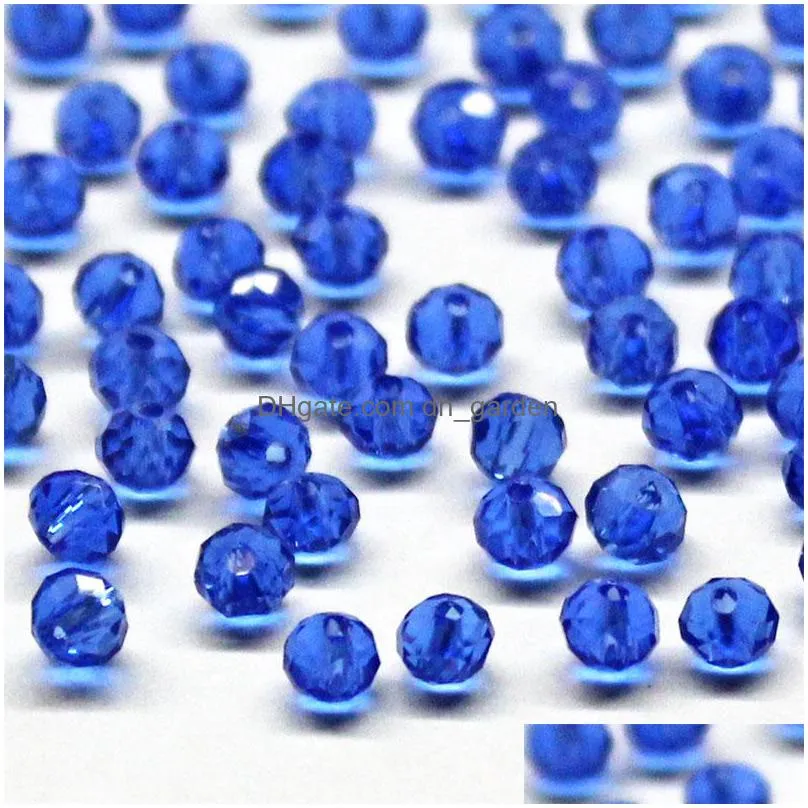 4mm 6mm czech spacer crystal glass beads for jewelry making faceted color clear diy beads loose wholesale