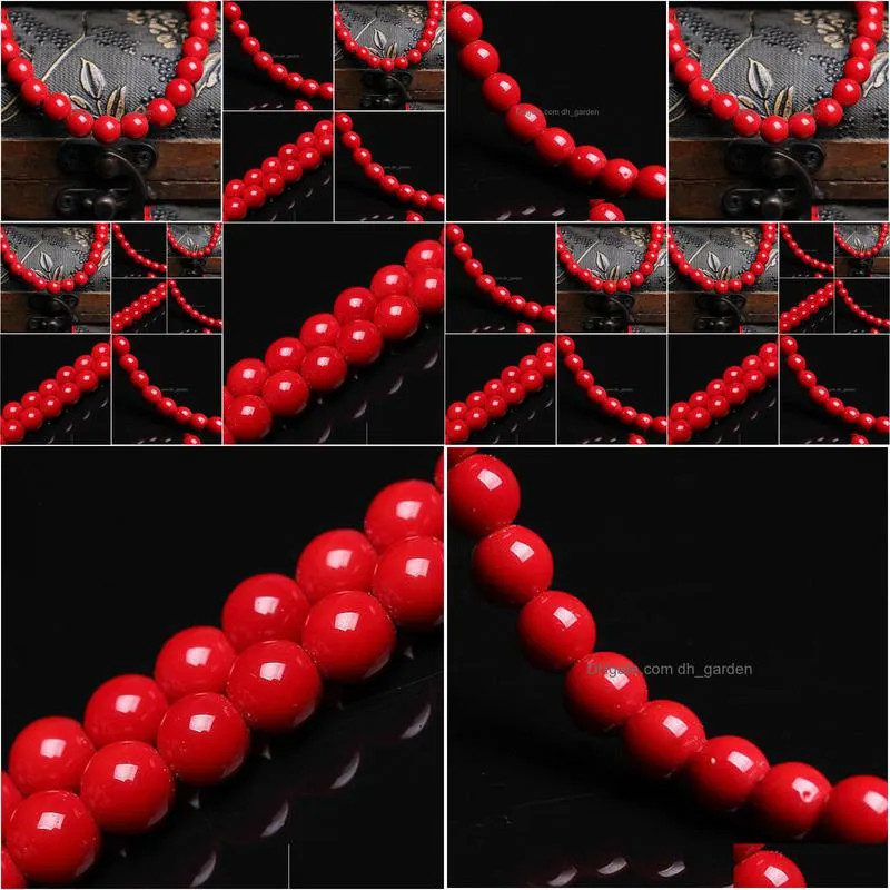 8mm wholesale natural stone red coral beads round loose beads 6mm 8mm 10mm 12mm for jewelry making necklace diy bracelet